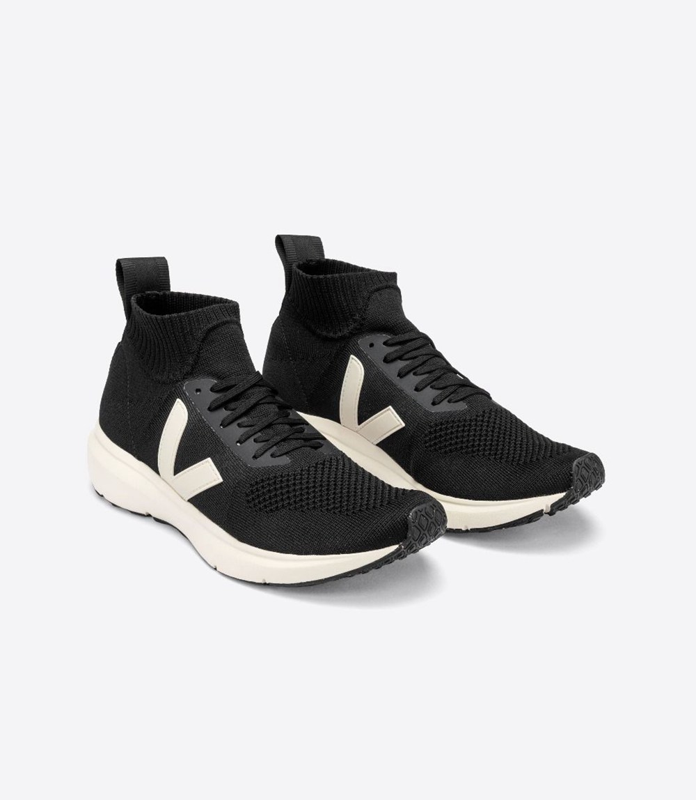 Veja Sneakers Mens - V-knit X Rick Owens Mid - Black - 7806CAVWM